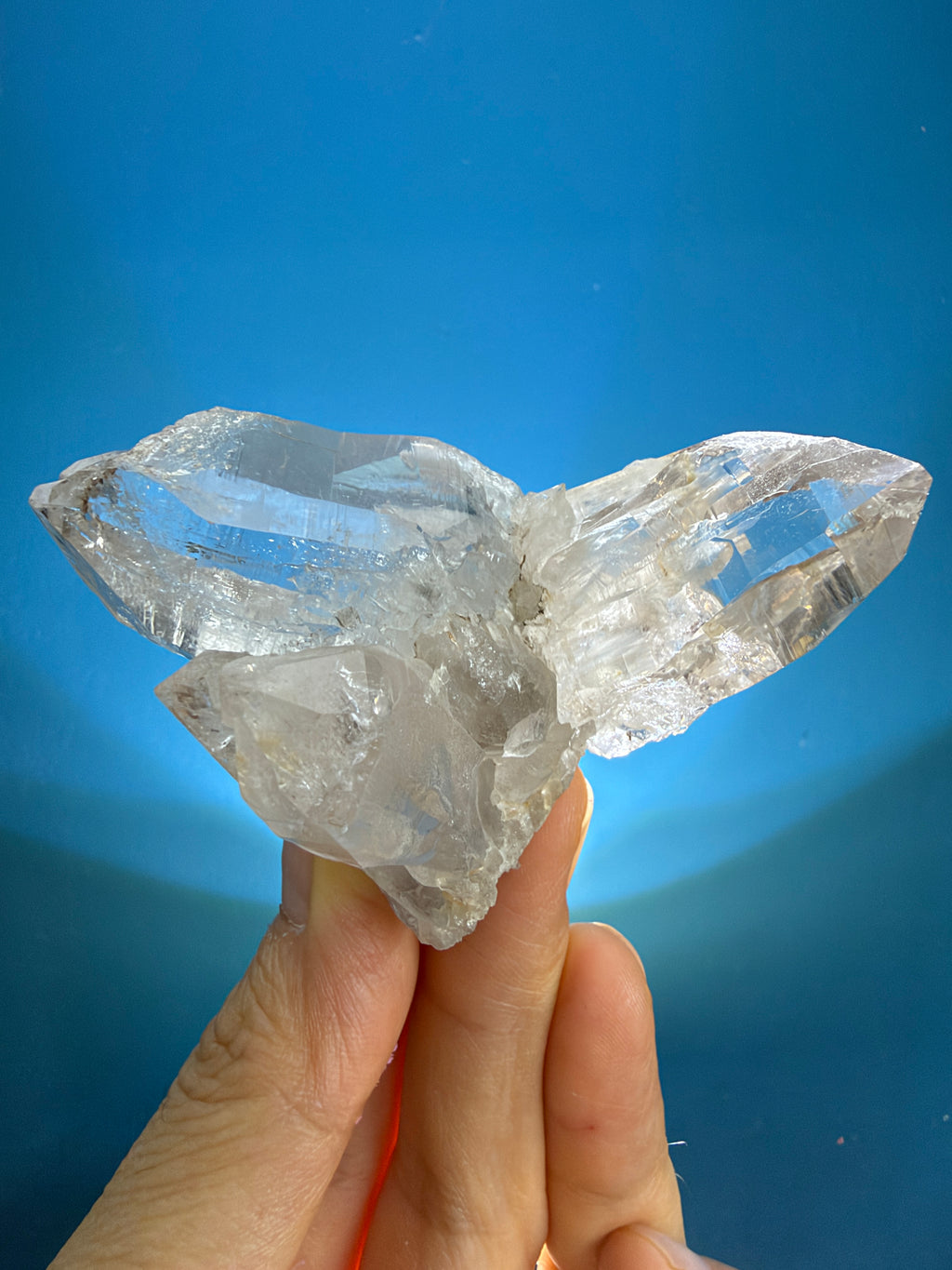 Himalayan Quartz Eagle Wing Twin Point with Wood Stand - 105g - 1.jpeg