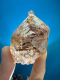 Red Mud Elestial Quartz with Hand-Carved Wood Stand - 69.5g - 1.JPG