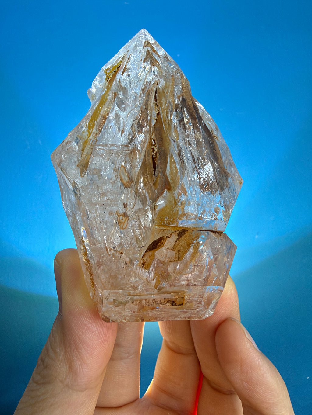 Large Yellow Mud Elestial Quartz with Rainbow Windows - 193g - 1.jpeg