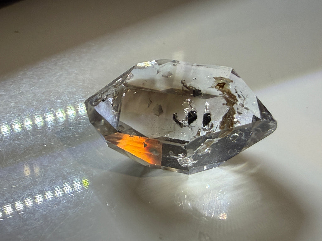 Elestial Quartz Crystal - Light Tea-Toned Layered Form