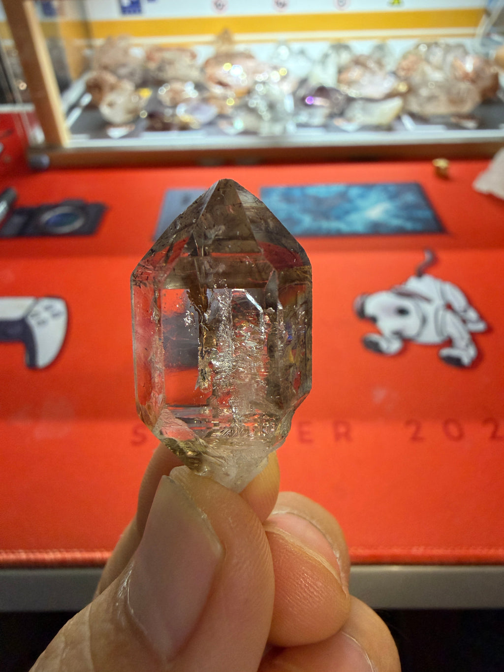 Elestial Quartz Crystal - Light Tea Scepter Point