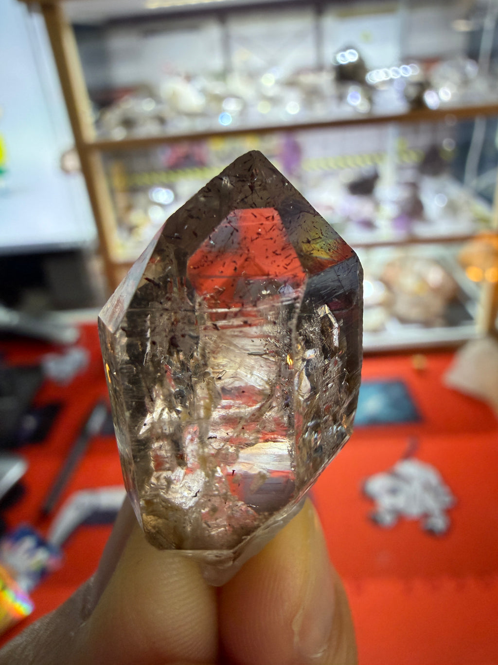 Elestial Quartz Crystal - Light Tea Scepter Point