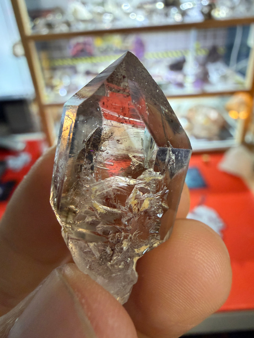 Elestial Quartz Crystal - Light Tea Scepter Point