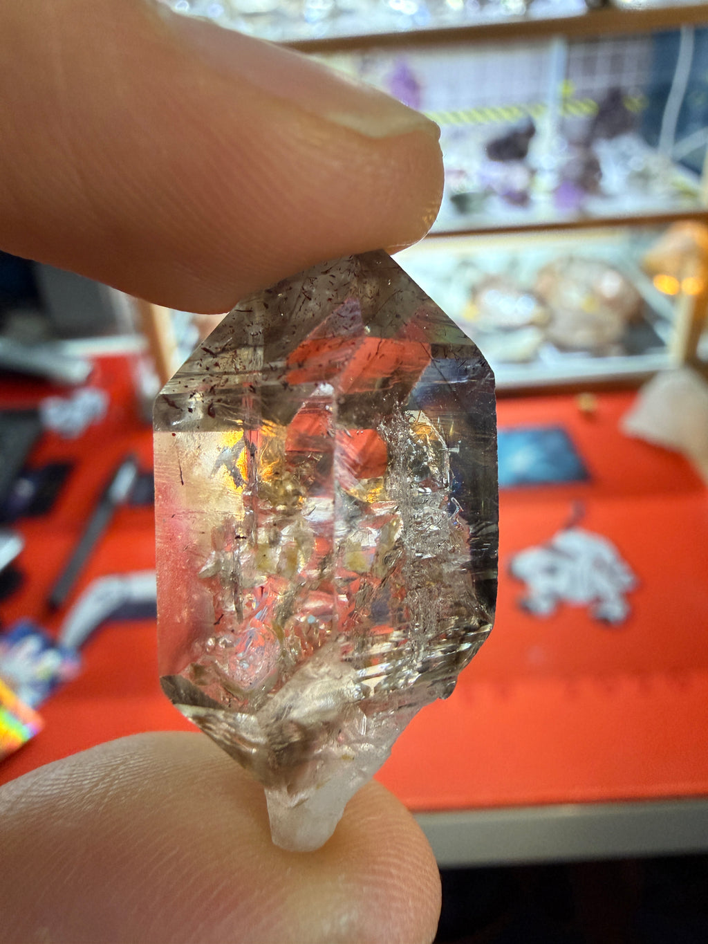 Elestial Quartz Crystal - Light Tea Scepter Point