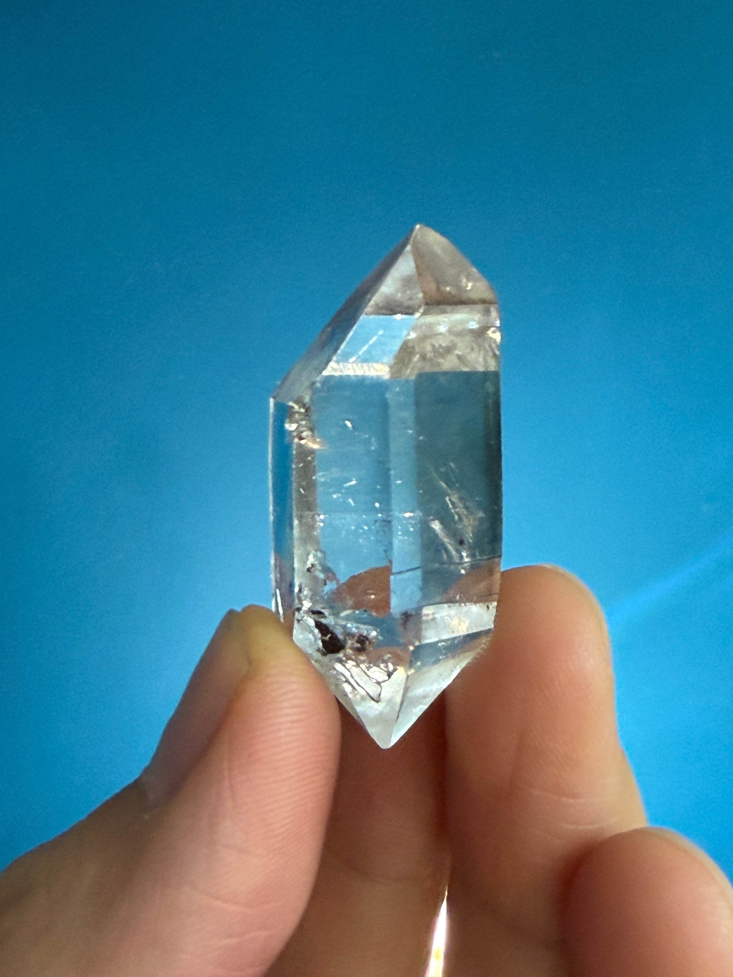 Elestial Quartz Crystal - Clear Natural Point