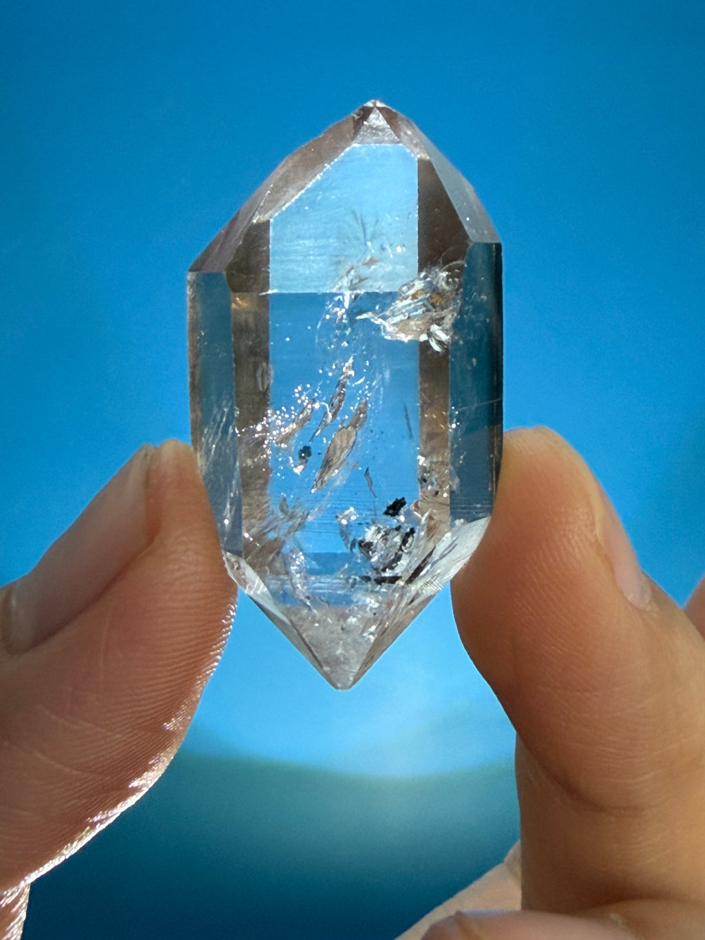 Elestial Quartz Crystal - Clear Natural Point