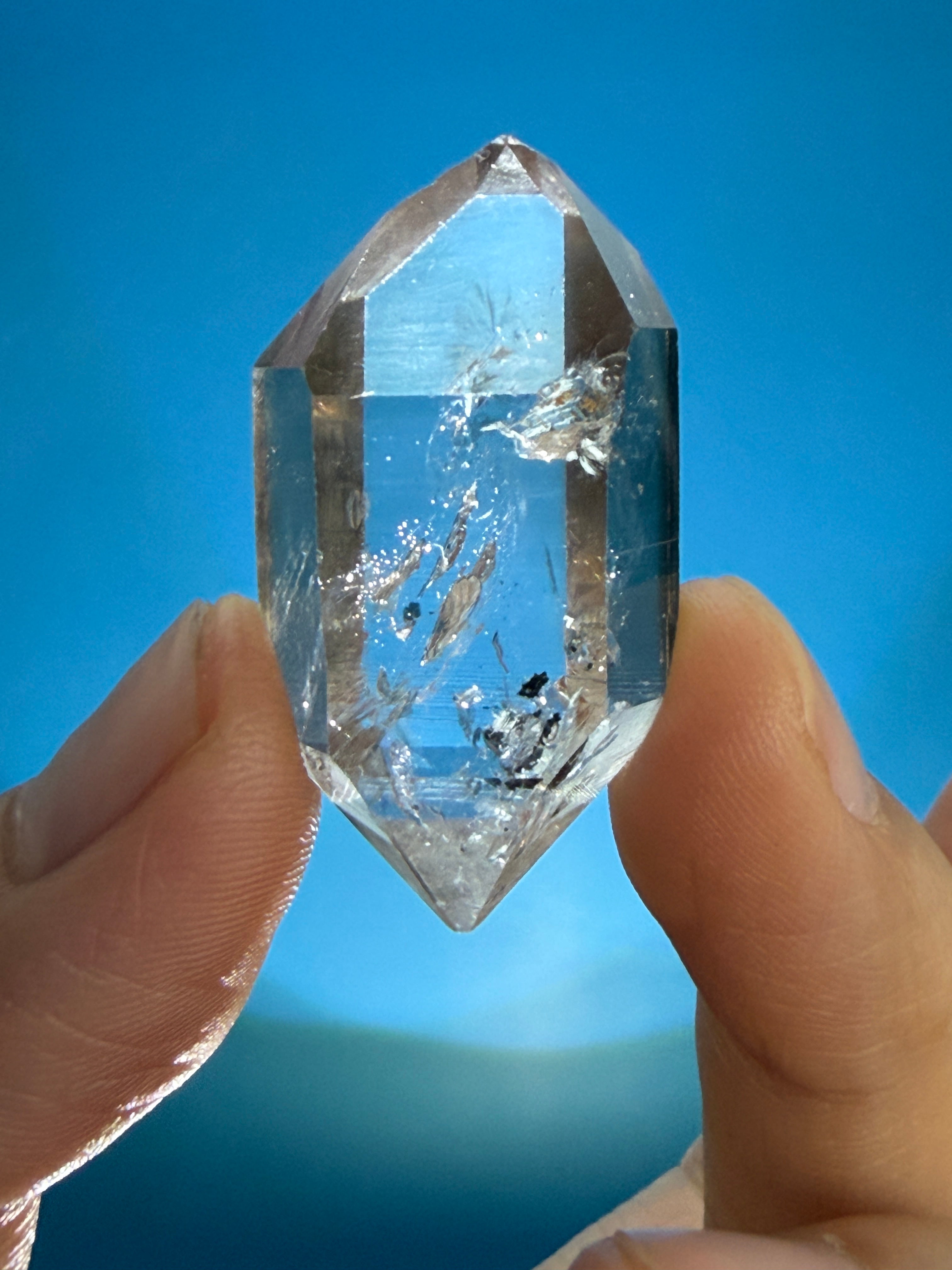 Elestial Quartz Crystal - Clear Natural Point