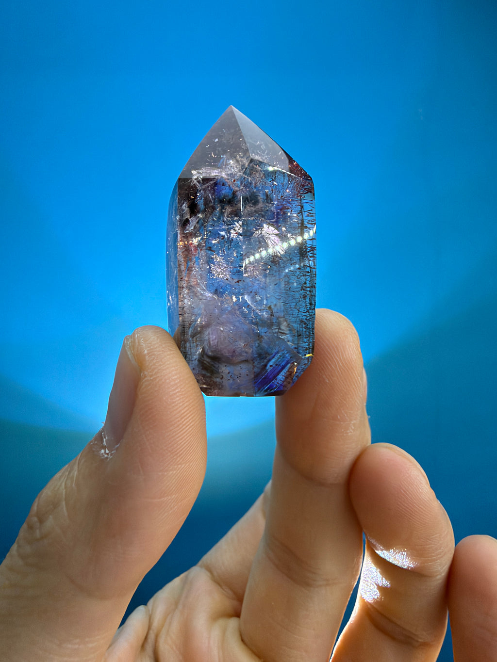 Super Seven Crystal - 24.9g Polished Red Inclusion Point