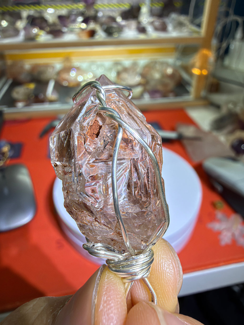 Wire-Wrapped Red Mud Quartz Pendant - 14.8g - IMG_6739.JPG