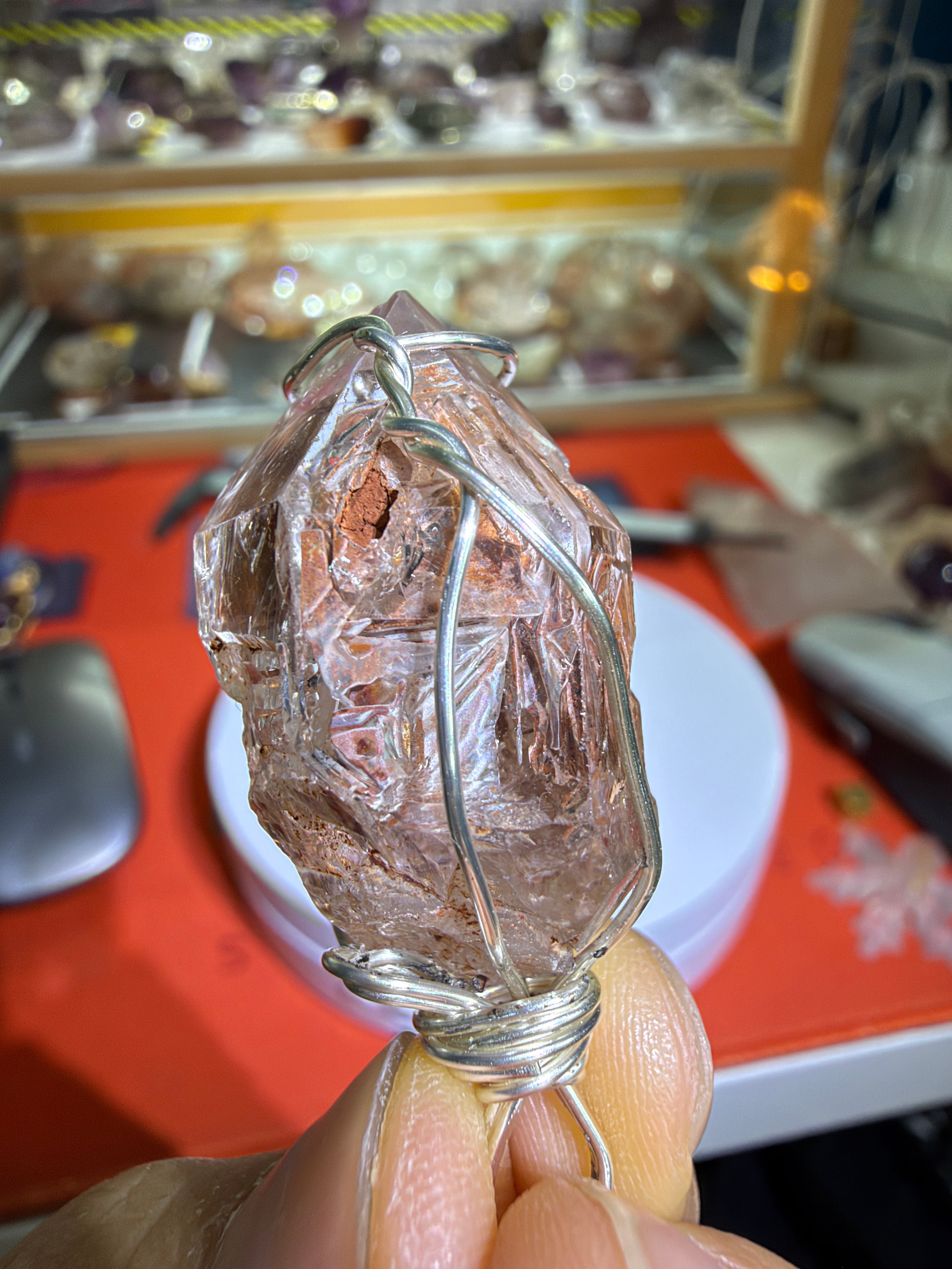 Wire-Wrapped Red Mud Quartz Pendant - 14.8g - IMG_6739.JPG