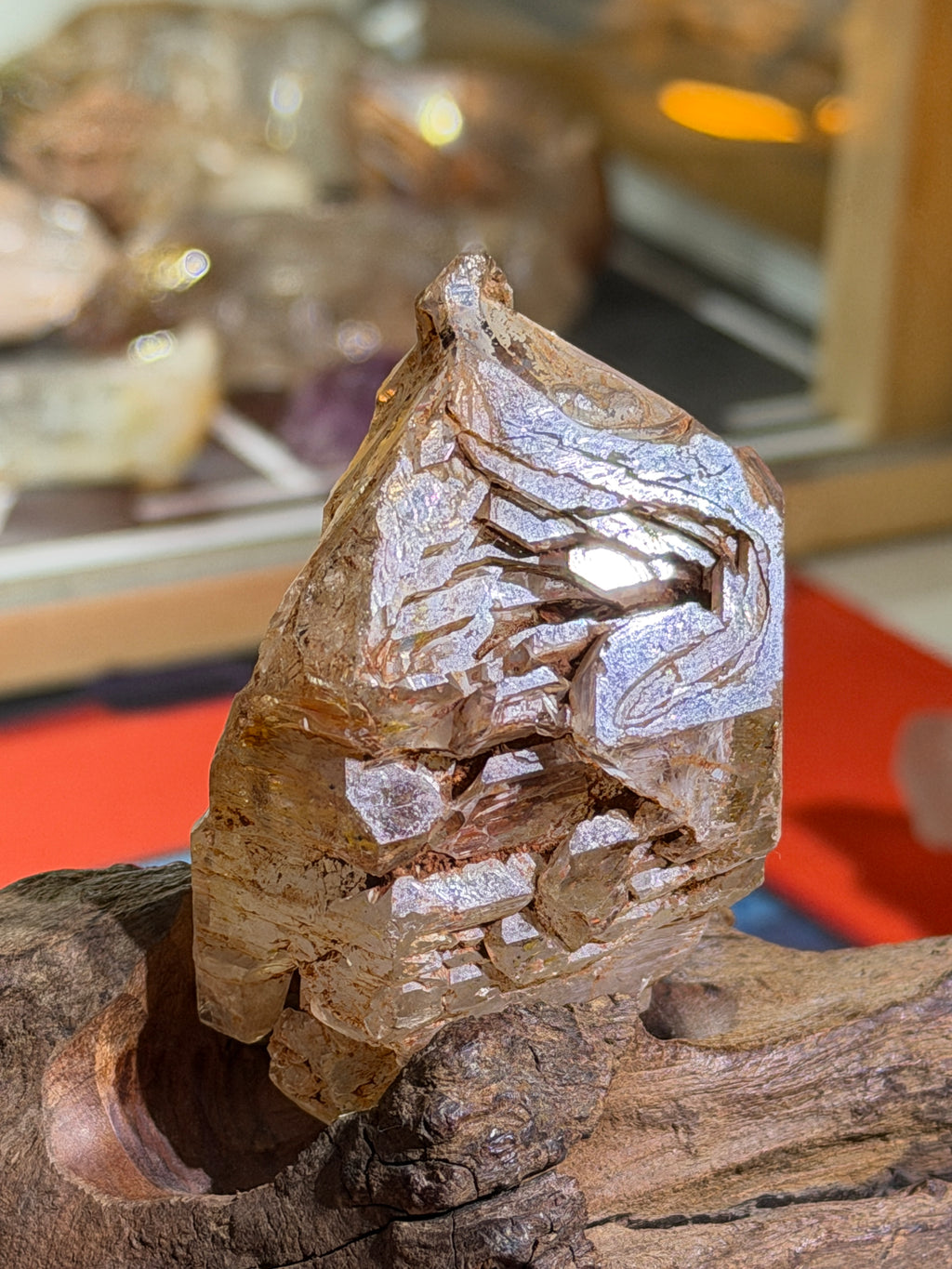 Red Mud Elestial Quartz with Hand-Carved Wood Stand - 69.5g - IMG_6746.JPG
