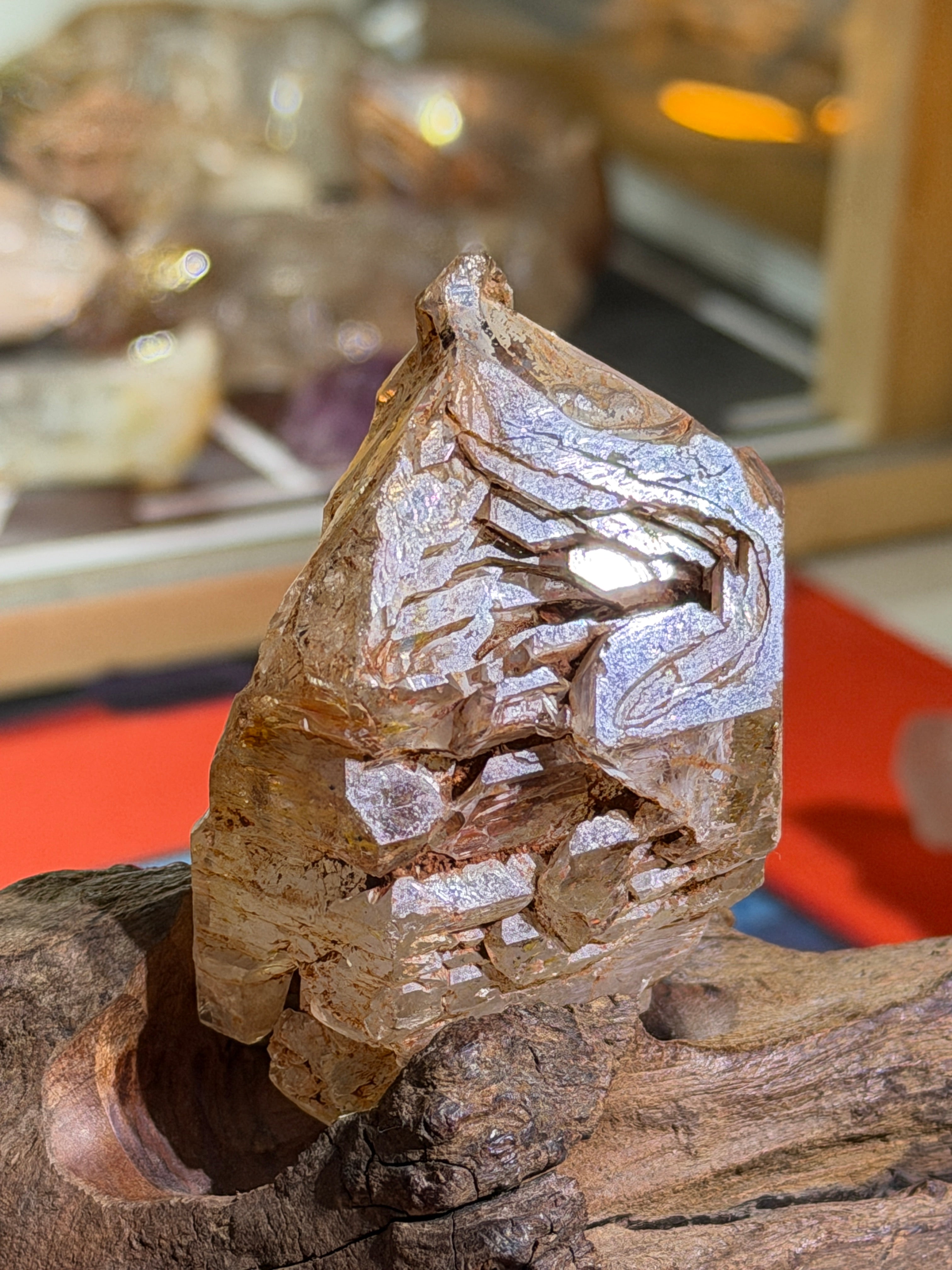 Red Mud Elestial Quartz with Hand-Carved Wood Stand - 69.5g - IMG_6746.JPG