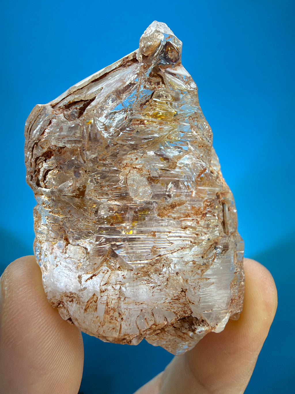 Red Mud Elestial Quartz with Hand-Carved Wood Stand - 69.5g - IMG_6756.JPG