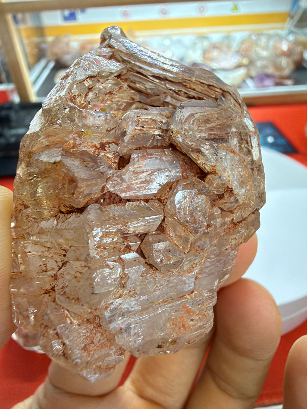 Red Mud Elestial Quartz with Hand-Carved Wood Stand - 69.5g - IMG_6762.JPG