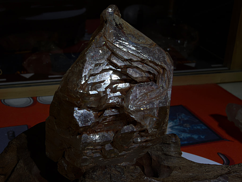 Red Mud Elestial Quartz with Hand-Carved Wood Stand - 69.5g - IMG_6770.JPG