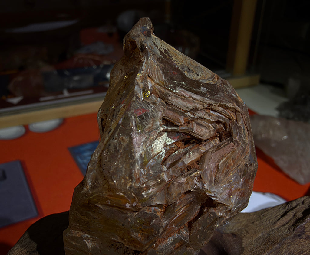 Red Mud Elestial Quartz with Hand-Carved Wood Stand - 69.5g - IMG_6772.jpg