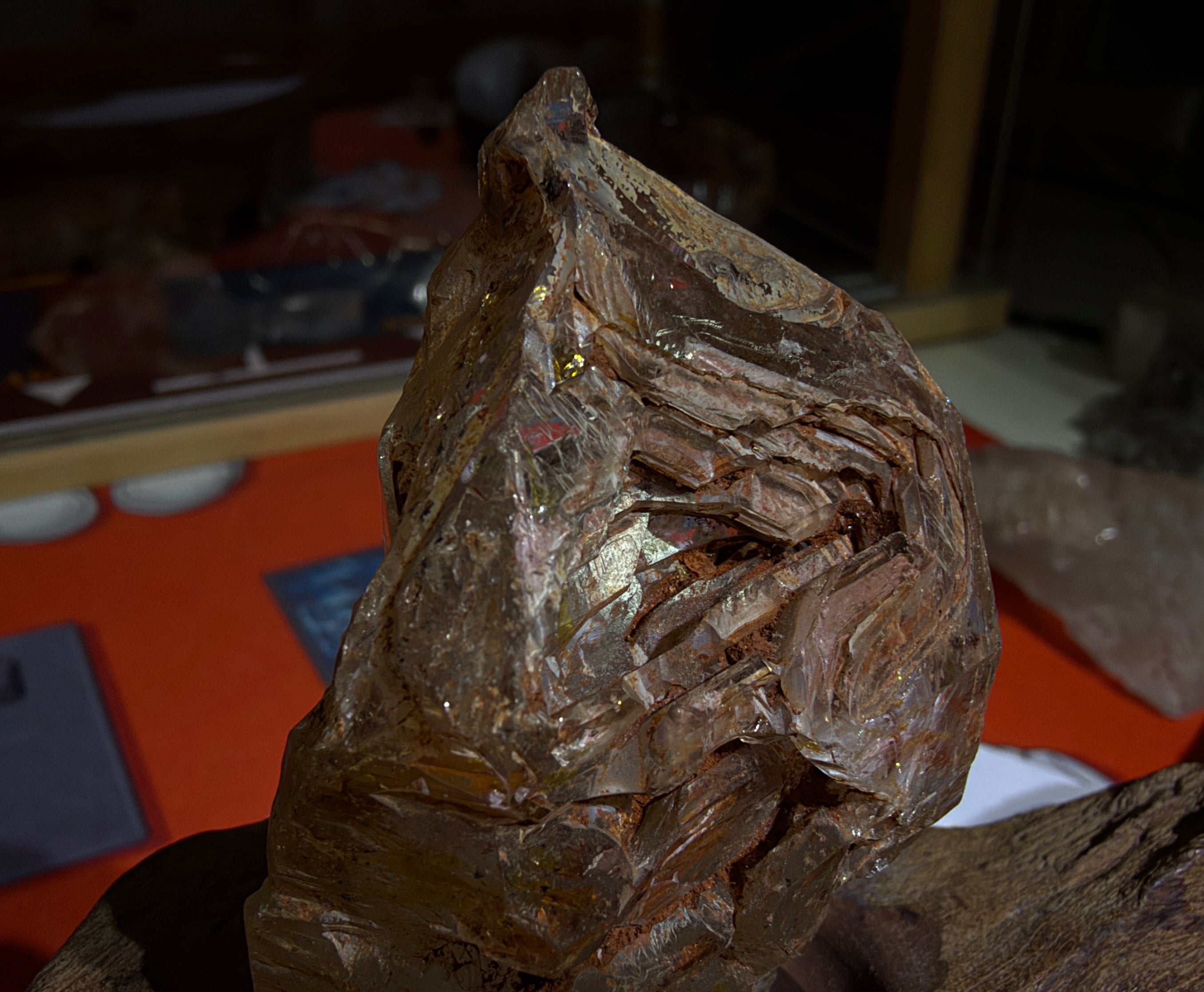 Red Mud Elestial Quartz with Hand-Carved Wood Stand - 69.5g - IMG_6772.jpg