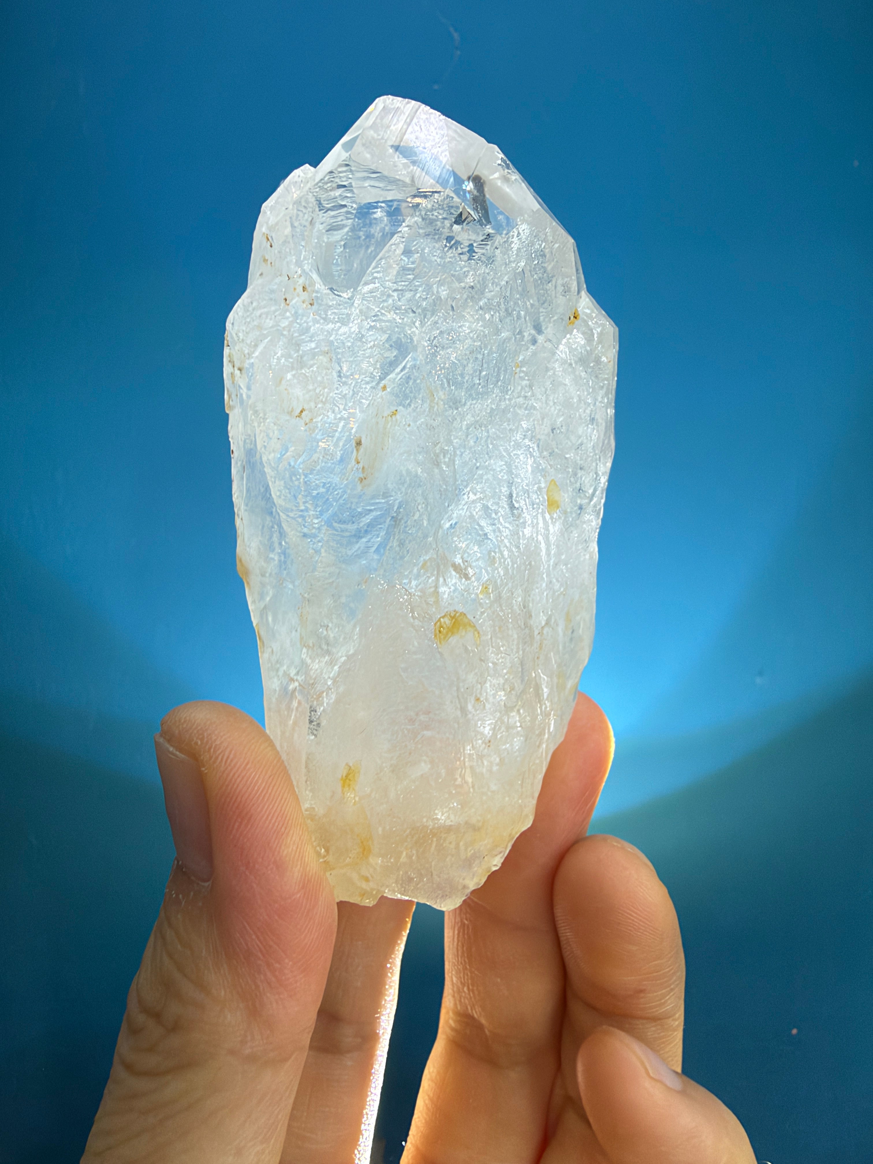 Himalayan White Quartz Raw Point with Etched Texture - 178.5g - IMG_6918.JPG
