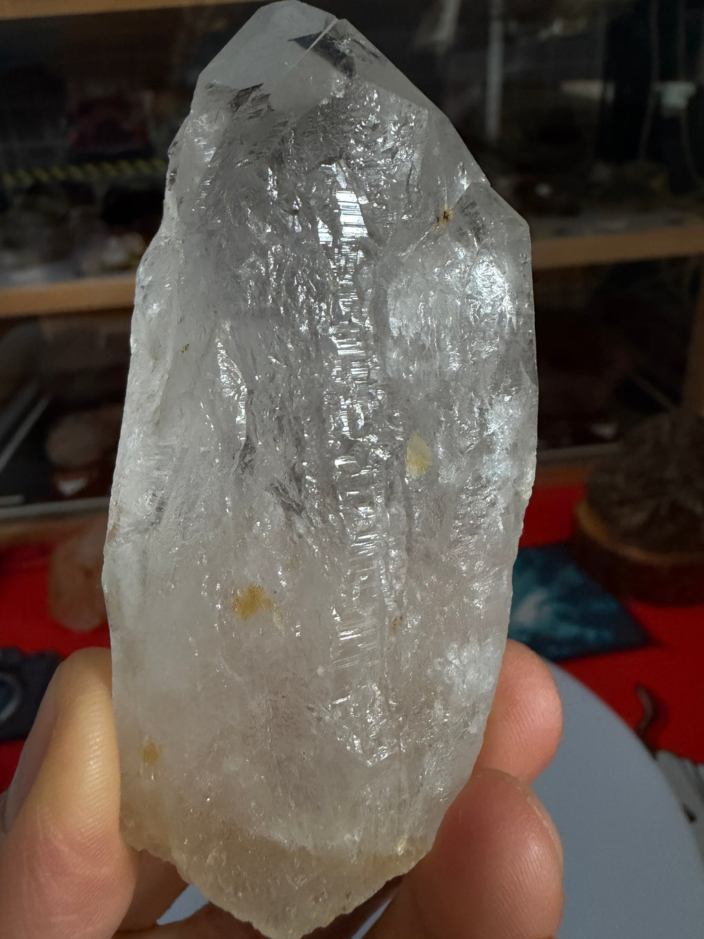 Himalayan White Quartz Raw Point with Etched Texture - 178.5g - IMG_6922.JPG
