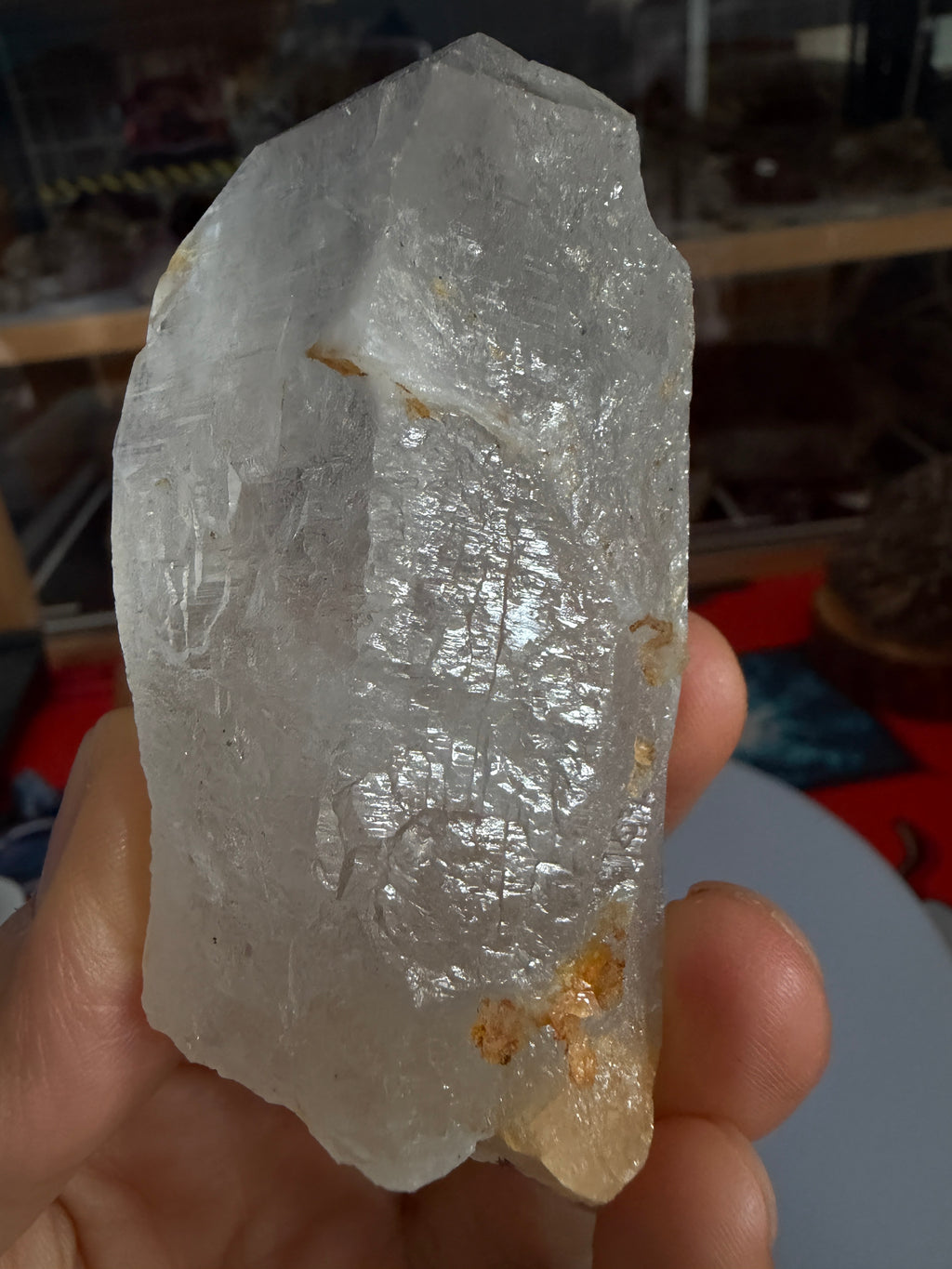 Himalayan White Quartz Raw Point with Etched Texture - 178.5g - IMG_6925.JPG