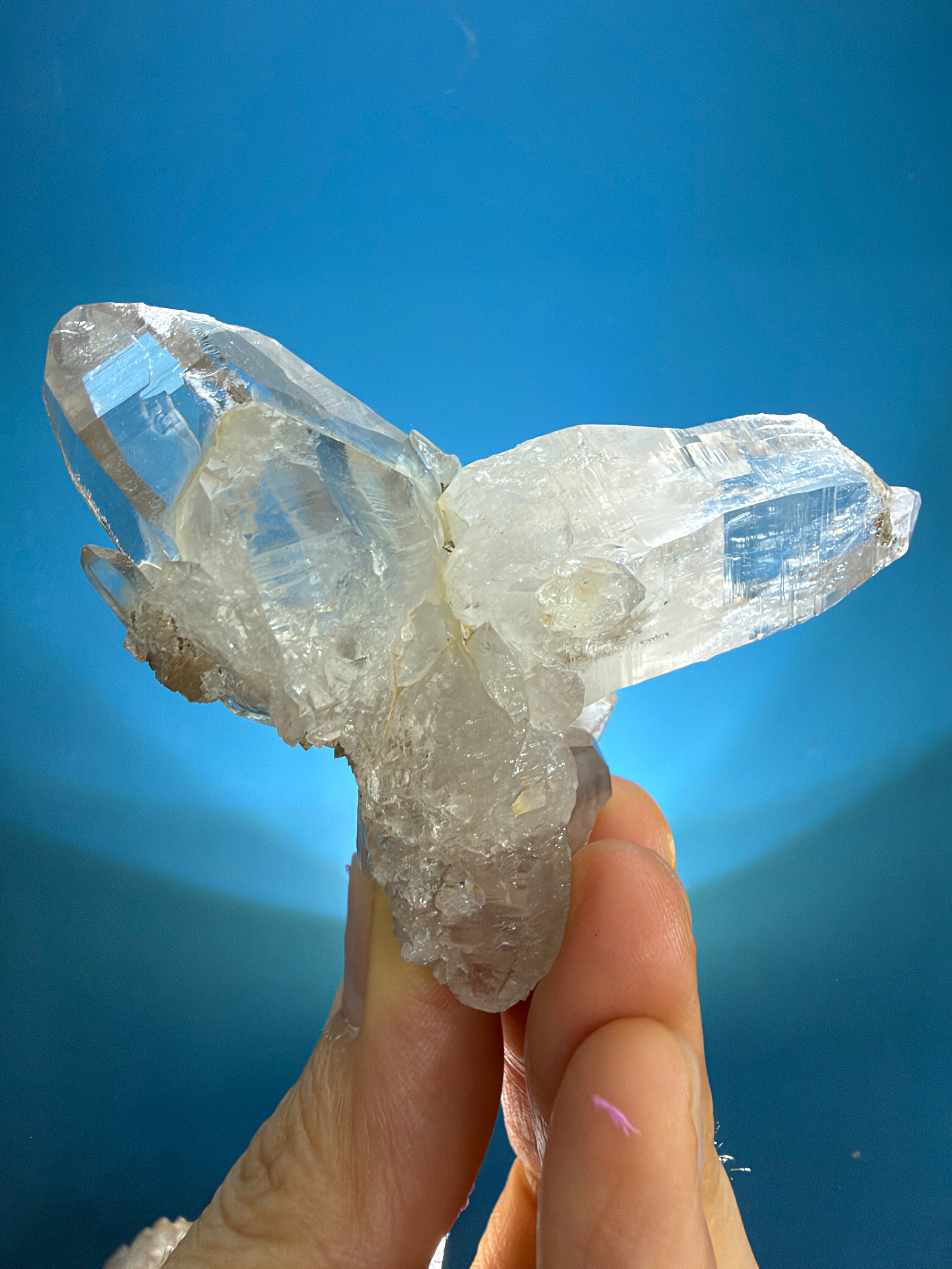 Himalayan Quartz Eagle Wing Twin Point with Wood Stand - 105g - IMG_6939.jpeg