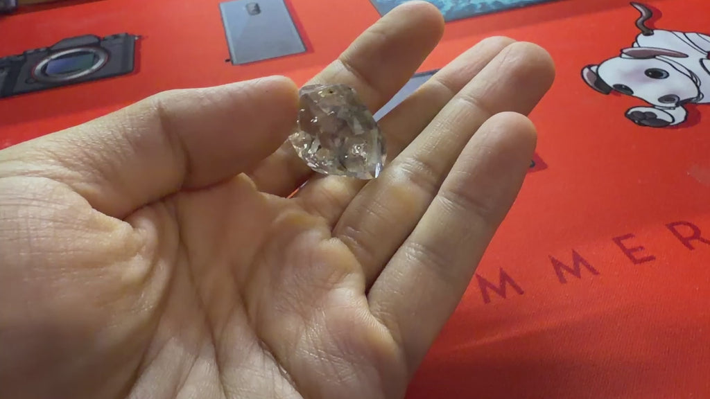 Elestial Quartz Crystal - Light Tea-Toned Layered Form