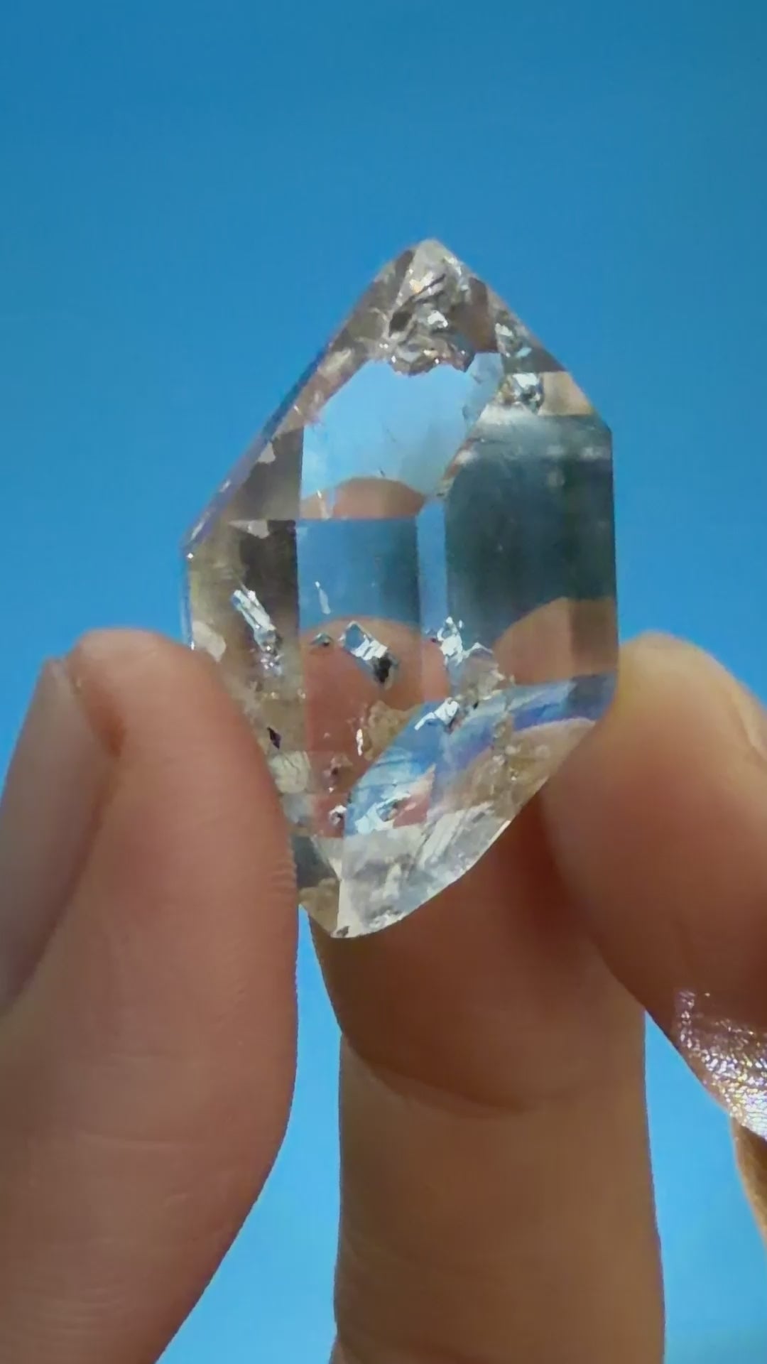 Elestial Quartz Crystal - Light Tea-Toned Layered Form