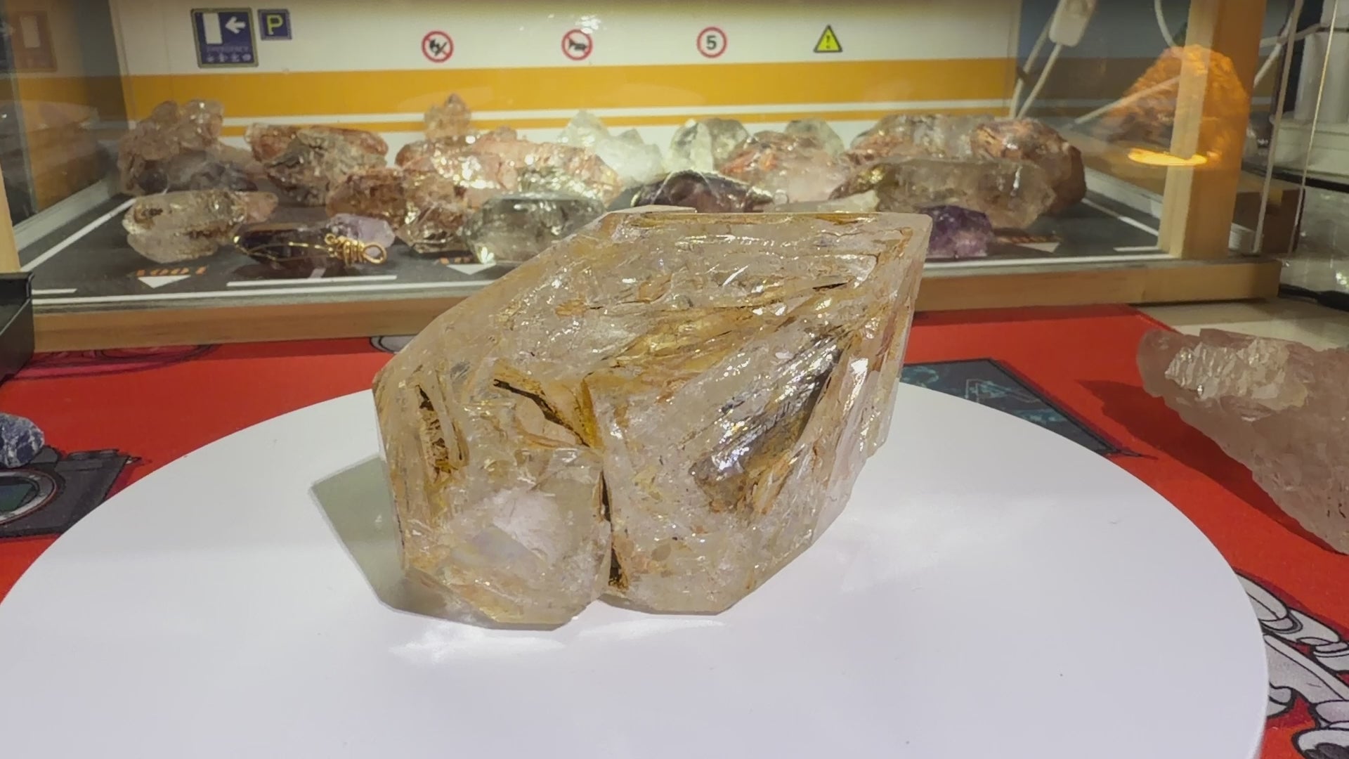 Large Yellow Mud Elestial Quartz with Rainbow Windows - 193g - IMG_6879.mov