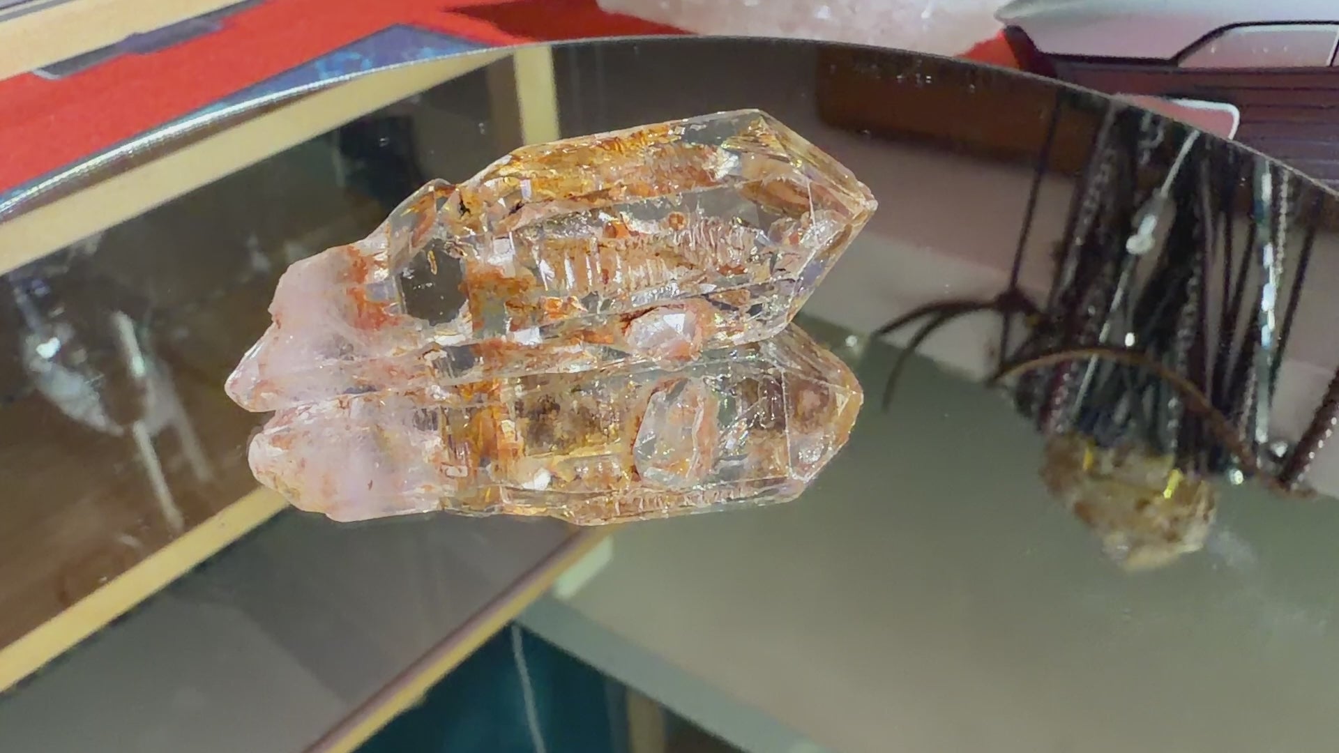Red Mud Elestial Quartz Scepter - 24.5g - IMG_6710.MOV