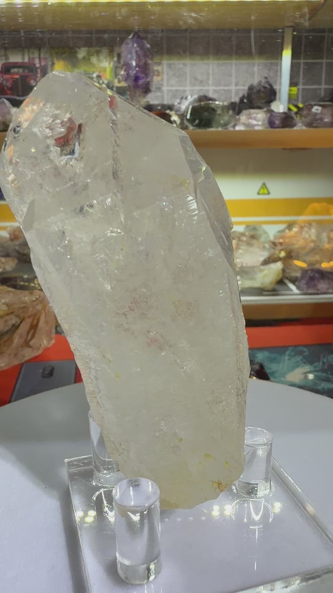 Himalayan White Quartz Raw Point with Etched Texture - 178.5g - IMG_6934.MOV