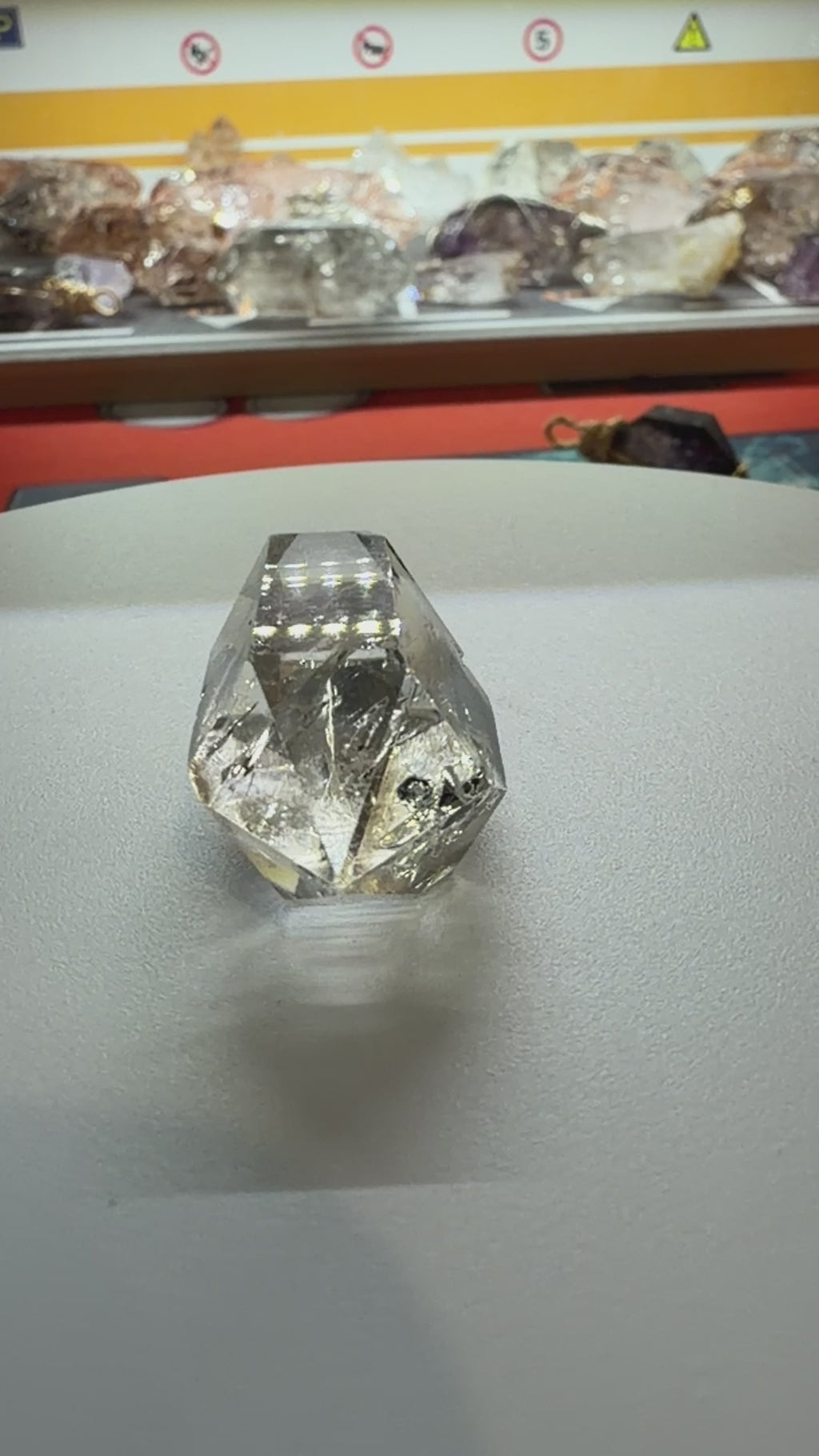 One-of-a-Kind Clear White Phantom Quartz with Dark Inclusions - 17g