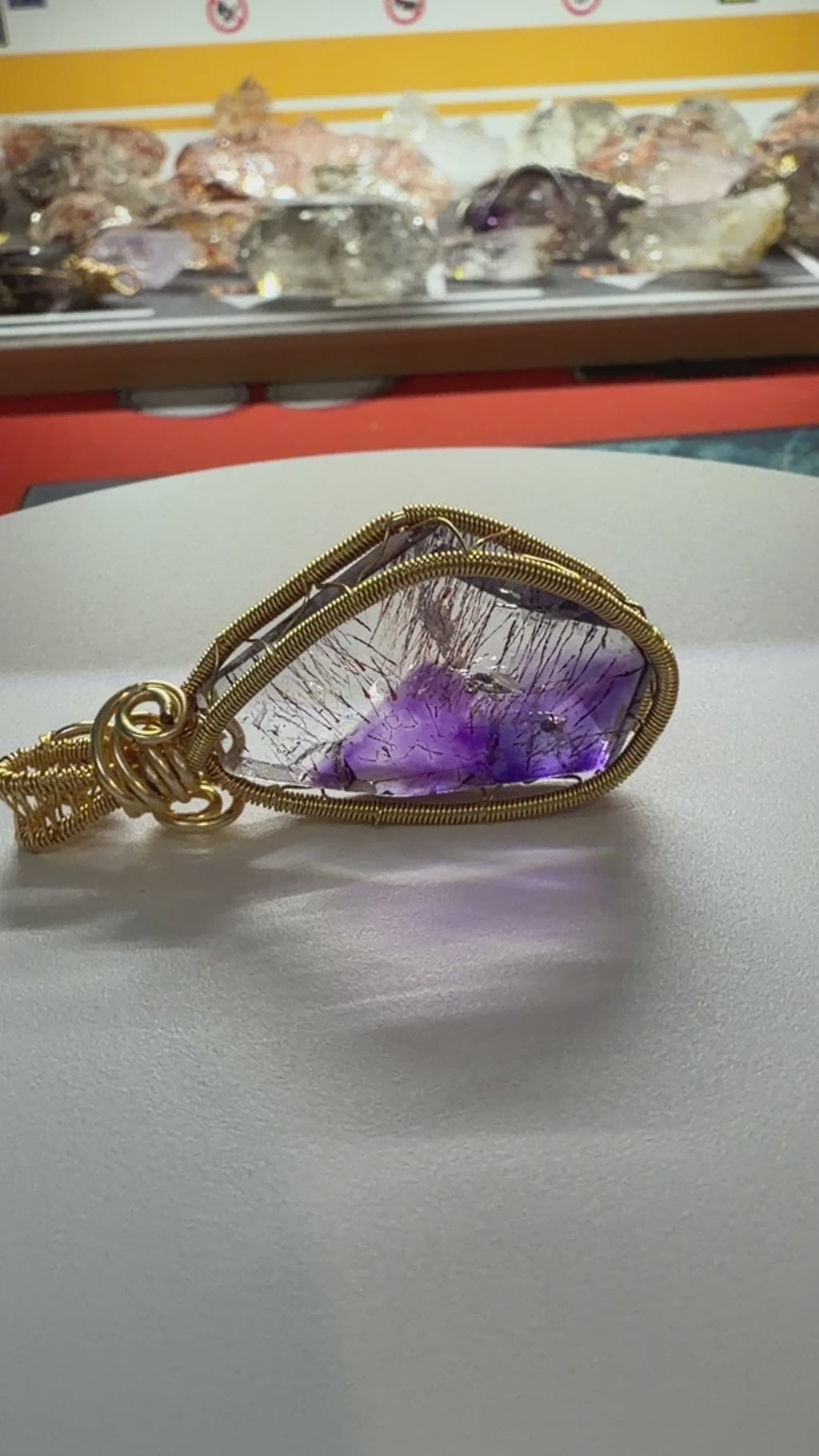 Super Seven Pendant - 12.3g Copper Wire Red Inclusion Crystal