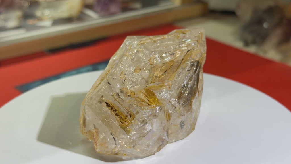 Large Yellow Mud Elestial Quartz with Rainbow Windows - 193g - IMG_6880.mov
