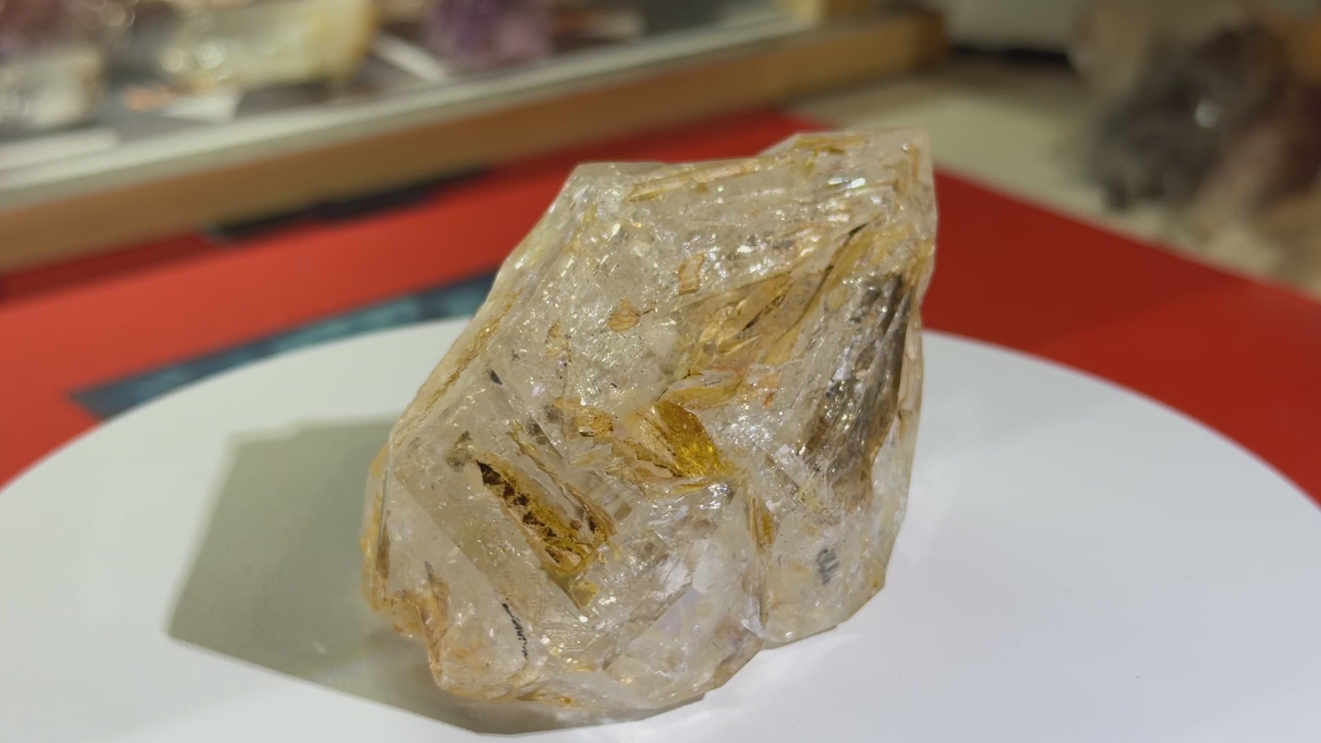 Large Yellow Mud Elestial Quartz with Rainbow Windows - 193g - IMG_6880.mov